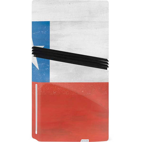 Chile Flag Distressed PS5 Pro Disk Console Skin